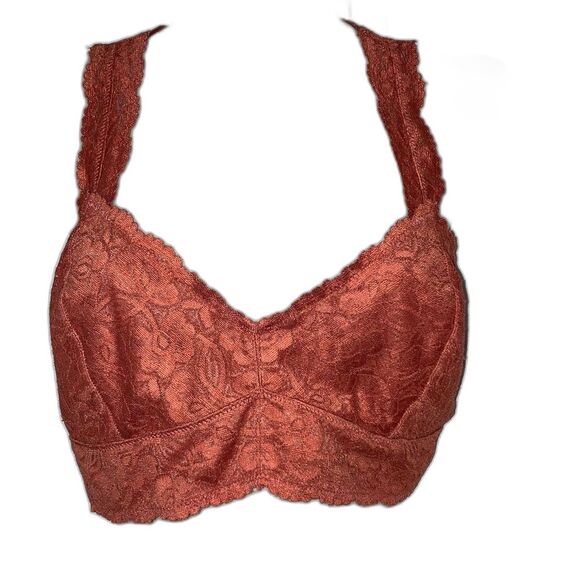 INTIMATELY FREE PEOPLE Lace Racerback Bralette Orange Rust Womens Medium - Picture 1 of 10